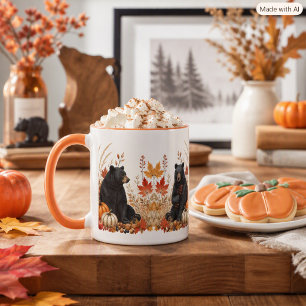 Herbsternte Kürbisse und Schwarzbären Natur  Tasse