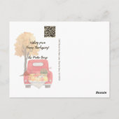 Herbsternte LKW Erntedank Business Postkarte (Rückseite)