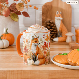 Herbsternte mit Fuchs und Kürbissen Wildlife Tasse