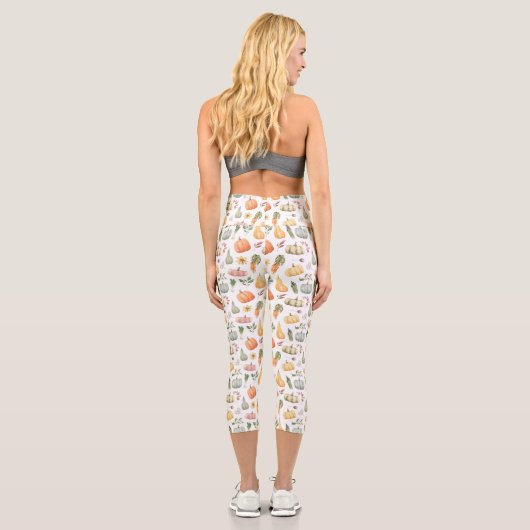 Herbsternte Muster Capri Leggings (Rückseite)