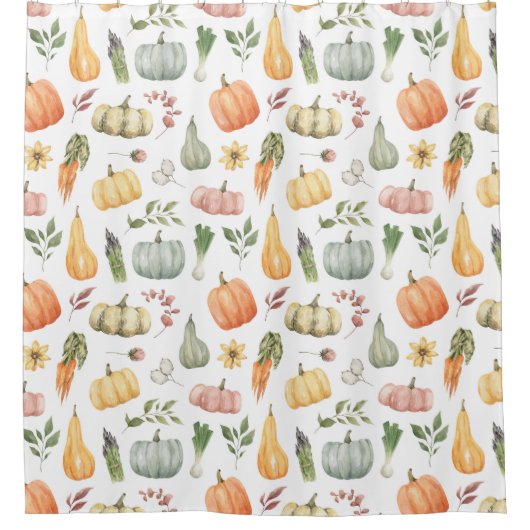 Herbsternte Muster Duschvorhang (Vorderseite)