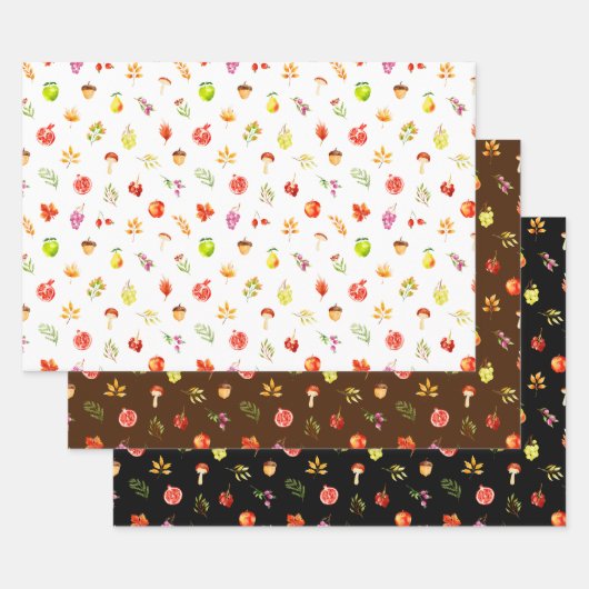 Herbsternte-Muster Geschenkpapier Set (Set)