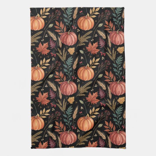 Herbsternte Muster Geschirrtuch (Vertikal)