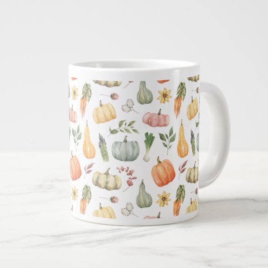 Herbsternte Muster Jumbo-Tasse (Vorderseite Rechts)