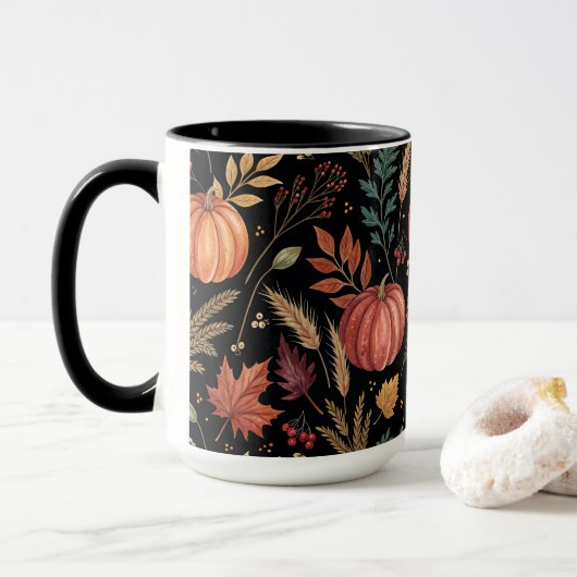 Herbsternte Muster Tasse (Mit Donut)