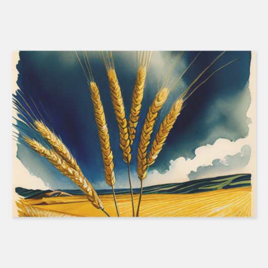 Herbsternte Prairie Gold Geschenkpapier Set (Vorderseite 3)
