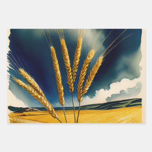 Herbsternte Prairie Gold Geschenkpapier Set (Vorderseite)