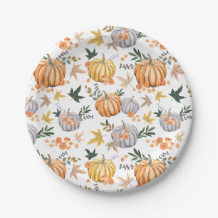 Herbsternte Pumpkin Erntedank Muster Pappteller