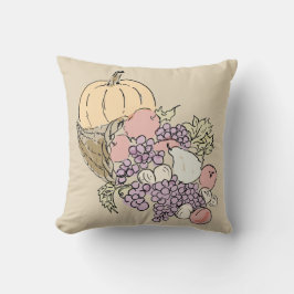 Herbsternte Pumpkin Peach Painting Throw Kissen