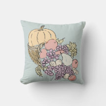 Herbsternte Pumpkin Peach Painting Throw Kissen