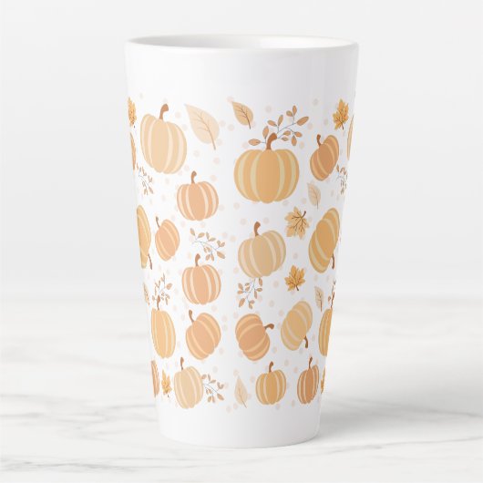 Herbsternte Pumpkin und Leaf Pastel Muster Milchtasse (Vorderseite)