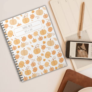 Herbsternte Pumpkin und Leaf Pastel Muster Notizblock