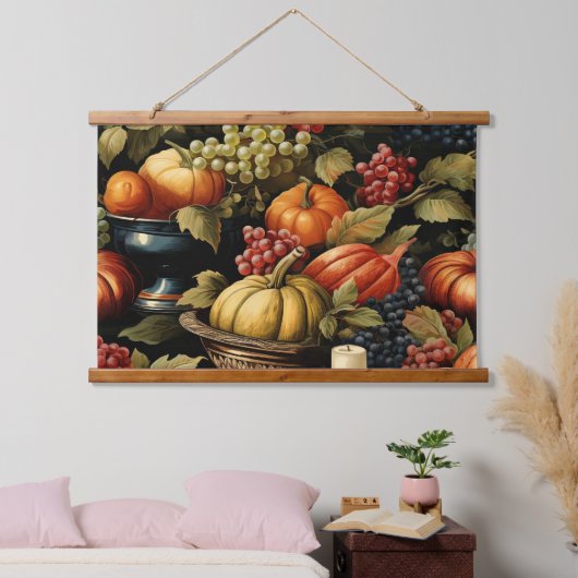 Herbsternte, Pumpkins, Wandteppich Mit Holzrahmen (Schlafzimmer)