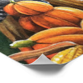 Herbsternte Red Fox Raccoon Wasserfarbe 11x14 Poster (Ecke)