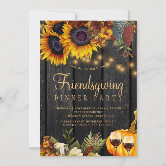 Herbsternte Scheunenholzfreunde Abendessen Einladung (Vorderseite)