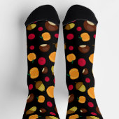 Herbsternte Schwarz Muster Socken (Oben)