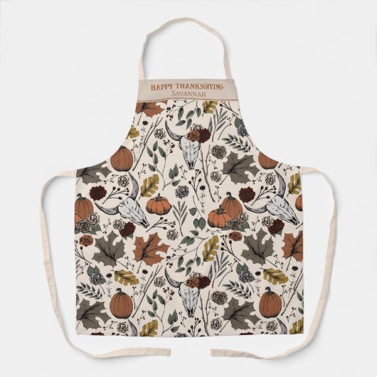 Herbsternte und Horns Erntedank Creme Schürze (Vorderseite)
