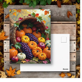 Herbsternte und Segen Füllhorn  Postkarte
