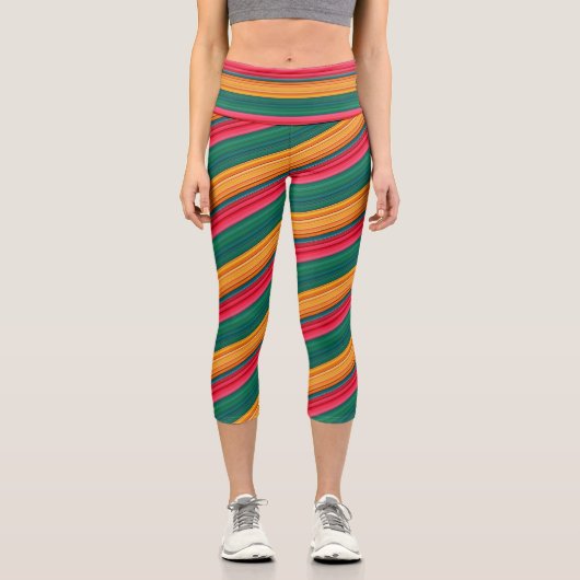 Herbsternte Verdant Kariert Capri Leggings (Vorderseite)