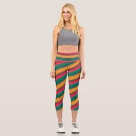 Herbsternte Verdant Kariert Capri Leggings