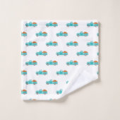 Herbsternte Vintager Blauer LKW Badhandtuch Set (Waschlappen)