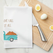 Herbsternte Vintager Blauer LKW Geschirrtuch (Viertel Falte)