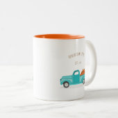 Herbsternte Vintager Blauer LKW Zweifarbige Tasse (VorderseiteRechts)