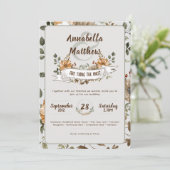 Herbsternte Wälder Flora Natur rustikal Einladung (Stehend Vorderseite)