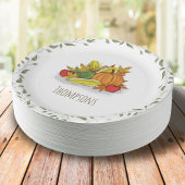 Herbsternte Wasserfarbe Elegant Personalisiert Pappteller