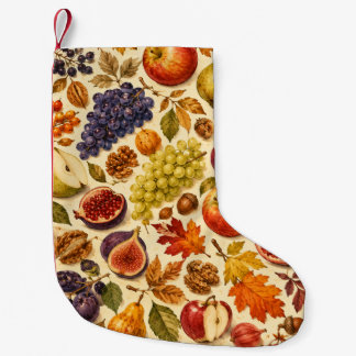 Herbsternte Wasserfarbenmuster Kleiner Weihnachtsstrumpf