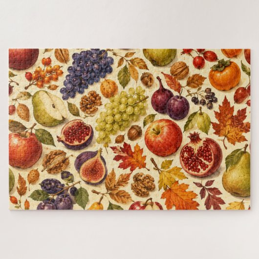 Herbsternte Wasserfarbenmuster  Puzzle (Horizontal)