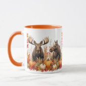 Herbsternte Wildlife Elch Orange Blätter Tasse (Links)