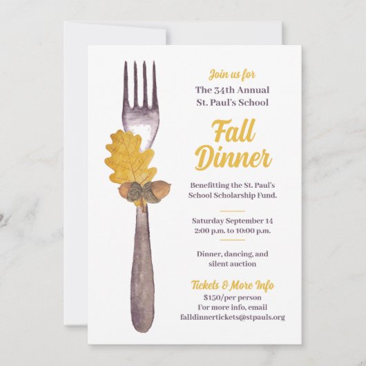 Herbstessen oder Herbstveranstaltung Einladung (Vorderseite)