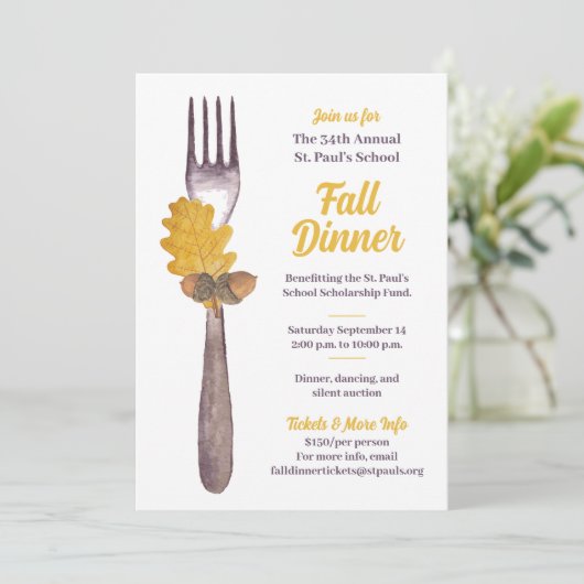 Herbstessen oder Herbstveranstaltung Einladung (Stehend Vorderseite)