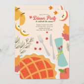 Herbstessen Party Einladung (Vorne/Hinten)