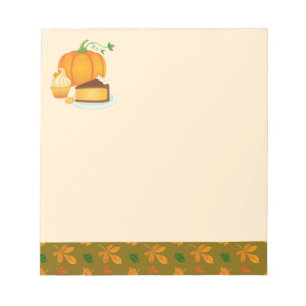 Herbstessen und Herbstlaub Notizblock