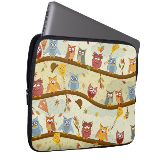 Herbsteulen Laptopschutzhülle (Vorne Rechts)