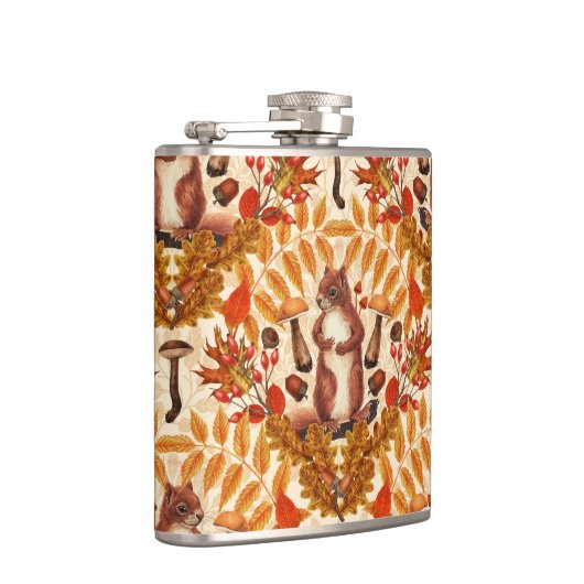 Herbstfalke auf Weiß Flachmann (Rechts)