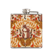 Herbstfalke auf Weiß Flachmann (Rückseite)