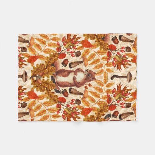 Herbstfalke auf Weiß Fleecedecke (Vorderseite (Horizontal))