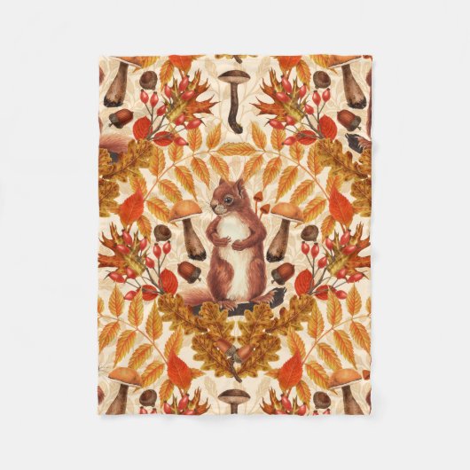 Herbstfalke auf Weiß Fleecedecke (Vorderseite)