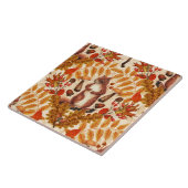 Herbstfalke auf Weiß Fliese (Seite)