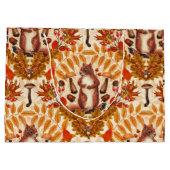 Herbstfalke auf Weiß Große Geschenktüte (Rückseite)