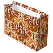 Herbstfalke auf Weiß Große Geschenktüte (Vorderseite Schrägansicht)