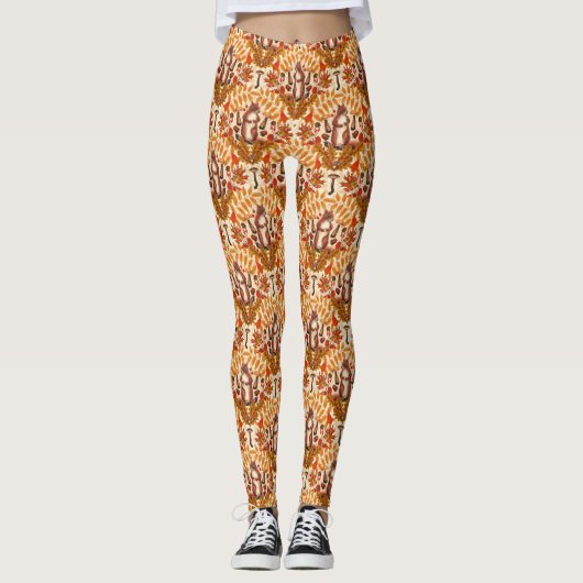 Herbstfalke auf Weiß Leggings (Vorderseite)