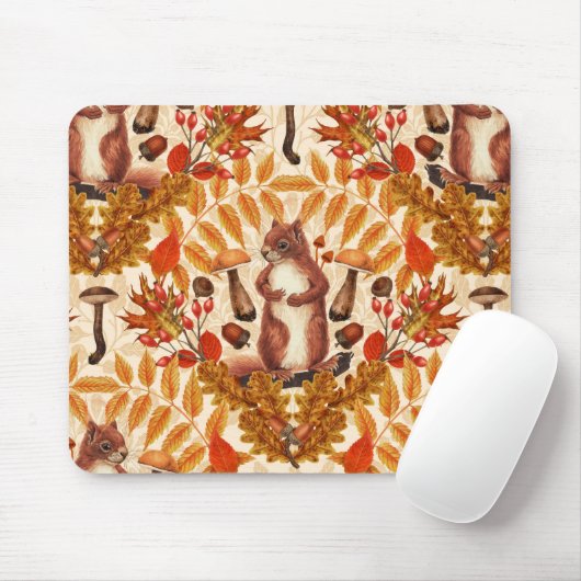 Herbstfalke auf Weiß Mousepad (Mit Mouse)