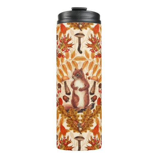 Herbstfalke auf Weiß Thermosbecher (Vorderseite)
