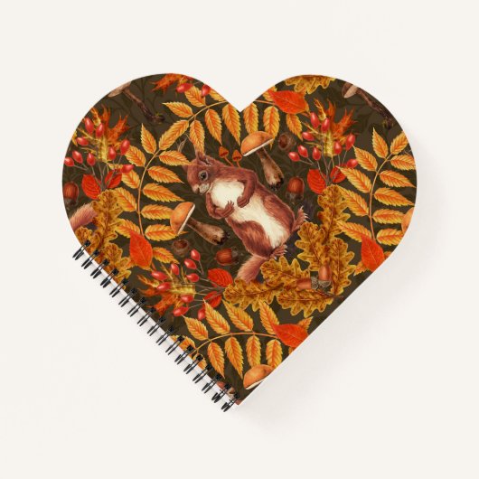 Herbstfalke in dunkelbraun notizblock (Vorderseite)