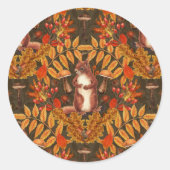 Herbstfalke in dunkelbraun runder aufkleber (Vorderseite)