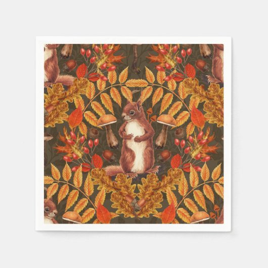 Herbstfalke in dunkelbraun serviette (Vorderseite)